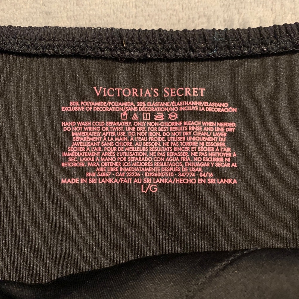 RARE Victoria's Secret Swim Black One Piece Side Tie Lace Up Smocked - Picture 6 of 16